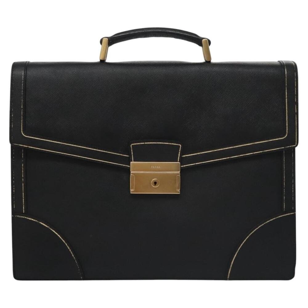 Prada Leather Business Bag Saffiano Black
